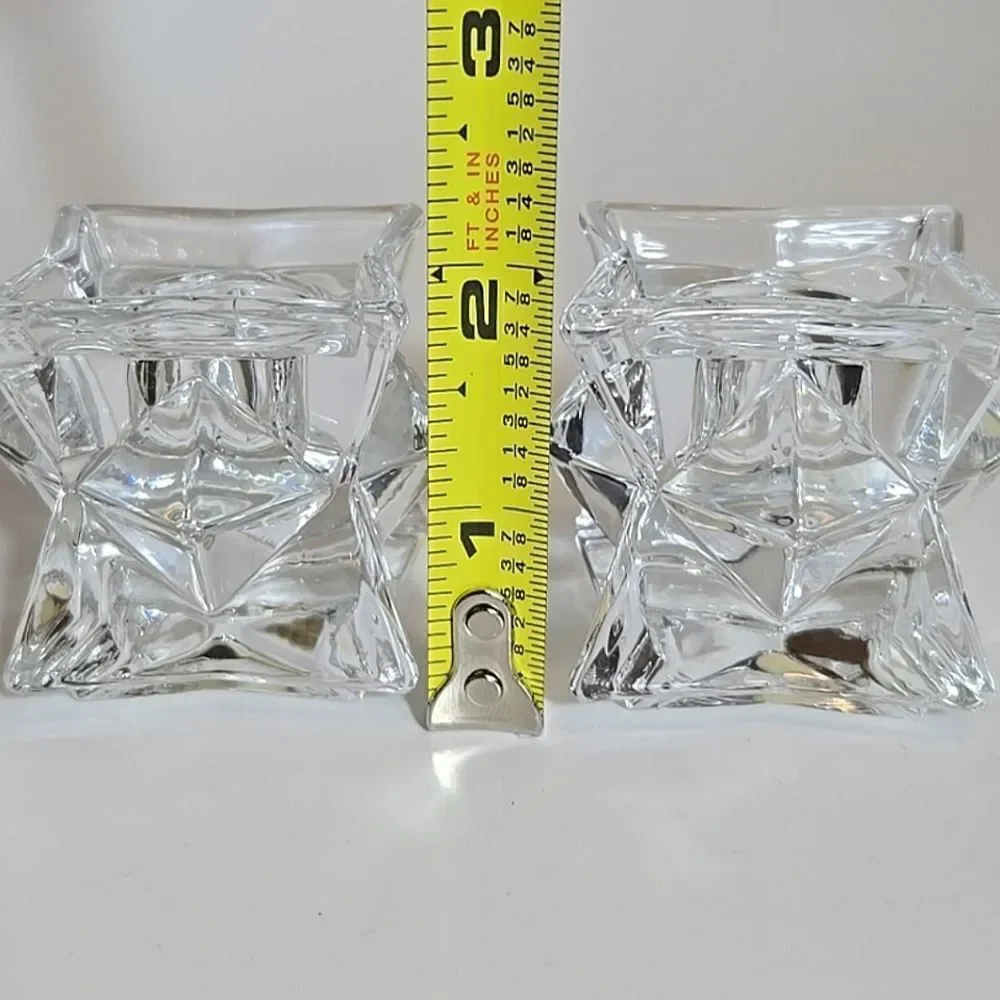 Lead Crystal 3D Star Candle Holders Modern Elegant Candlestick Diamond Geometric
